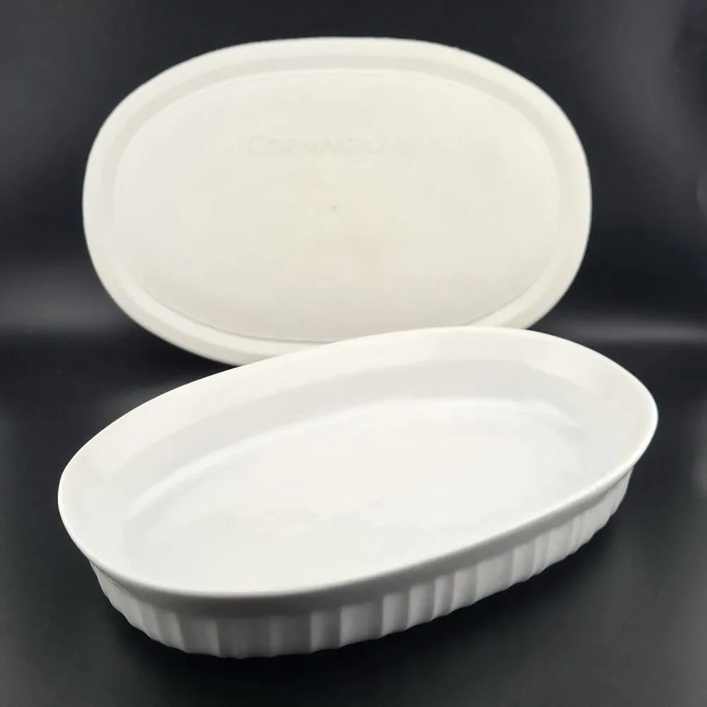 Corning Ware 23oz F-23-PC French White Oval Casserole Stoneware 23oz/679mL W Lid